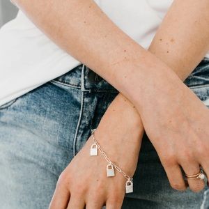 NEW - Mac and Me Padlock Charm Bracelet (Silver)